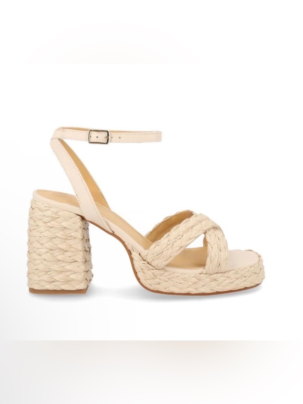 Castanet 1927 Braided Cream Wedge Sandal with Ankle Strap